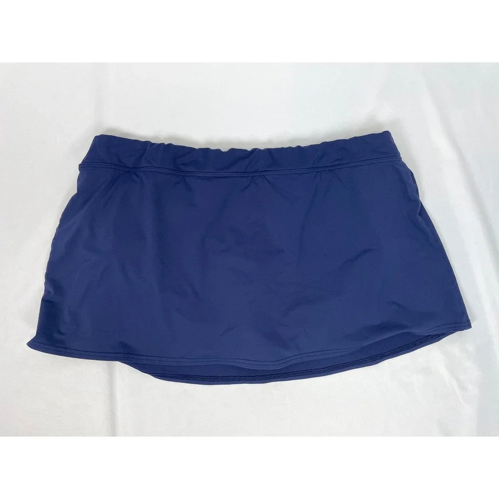 Lands'‎ End Size 16W Blue Mini Swim Skirt Bathing Suit Bottom